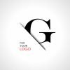 Capital g letter is inserted in the paper slot. To create logos, emblems, monograms